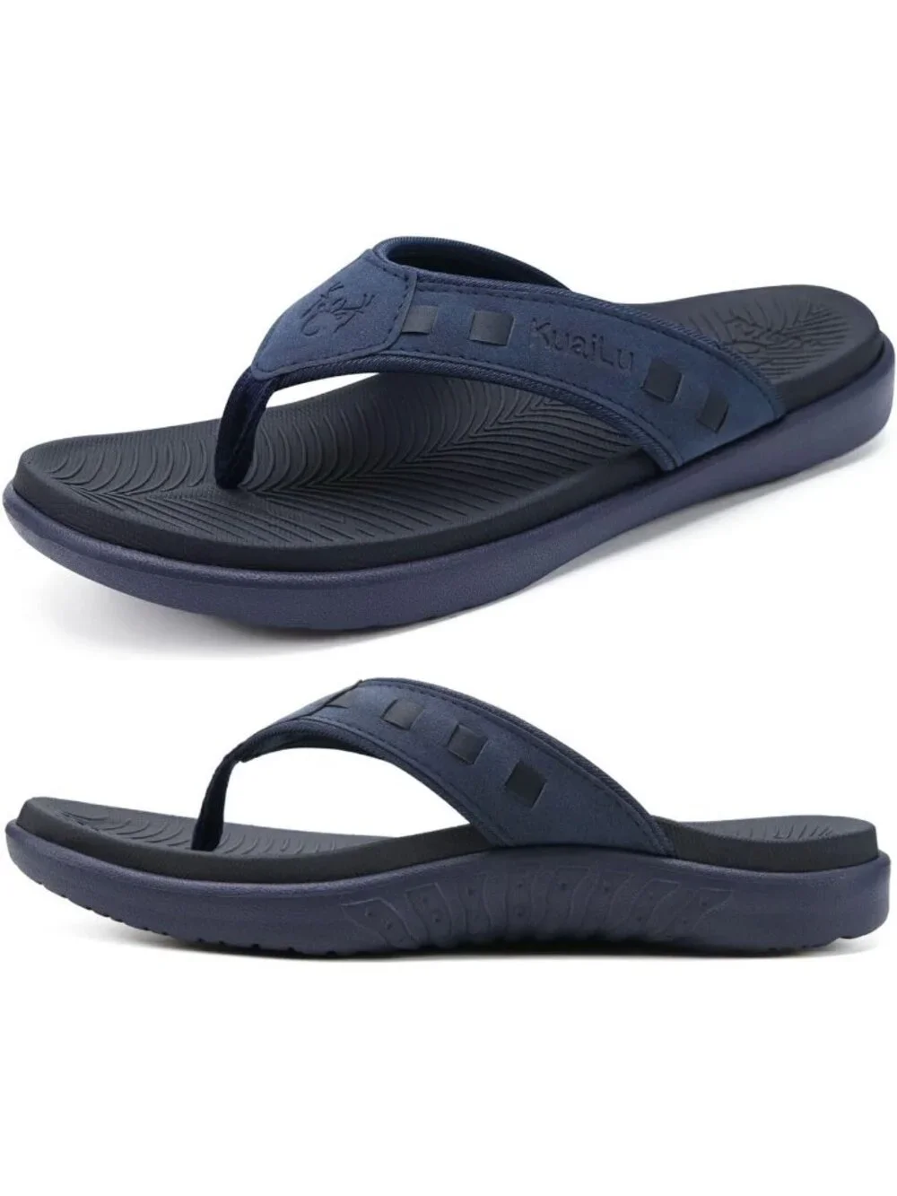 Men's Black Blue Sport Flip Flops Comfort Orthotic Thong Sandals Arch Support